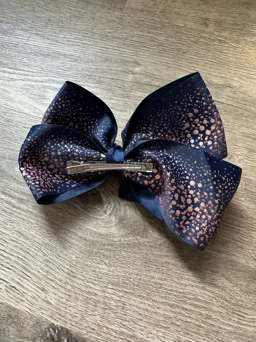 JoJo Siwa Navy Bow with Rose Gold Dot Accent